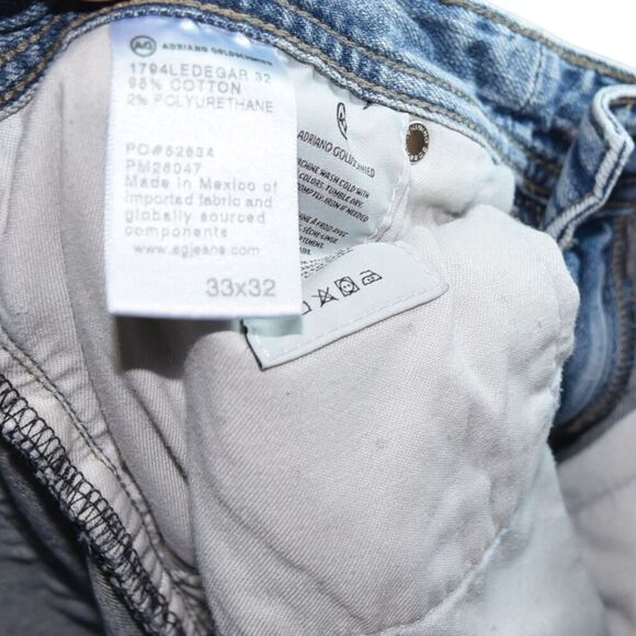 AG Adriano Goldschmied 33x32 Blue Jeans Straight Fit Soft Fade Casual Core - Picture 10 of 11